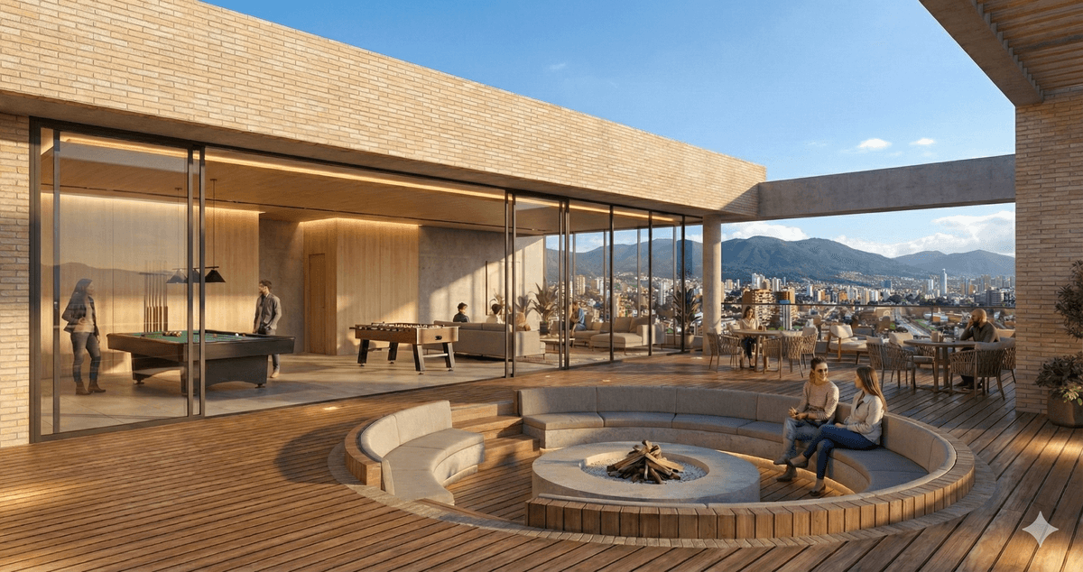 Terraza del proyecto Lumen 126 de día
